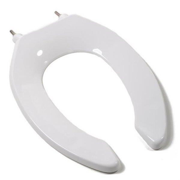 Plumbing Technologies Plumbing Technologies 4F1E3C-00 Commercial Quality Elongated Toilet Seat with Stainless Steel Hinges Post and Check Hinges; White 4F1E3C-00